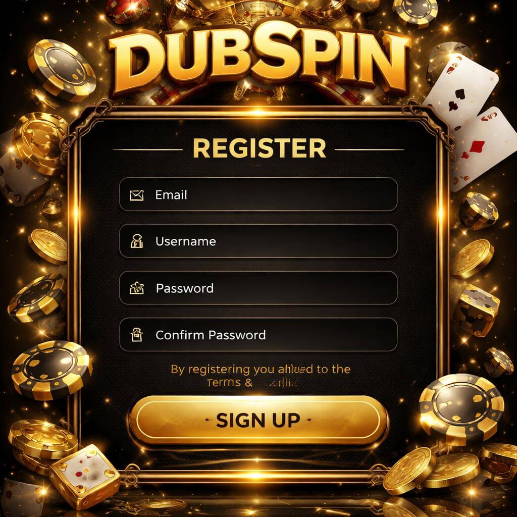 DUBSPIN mobile login interface for members